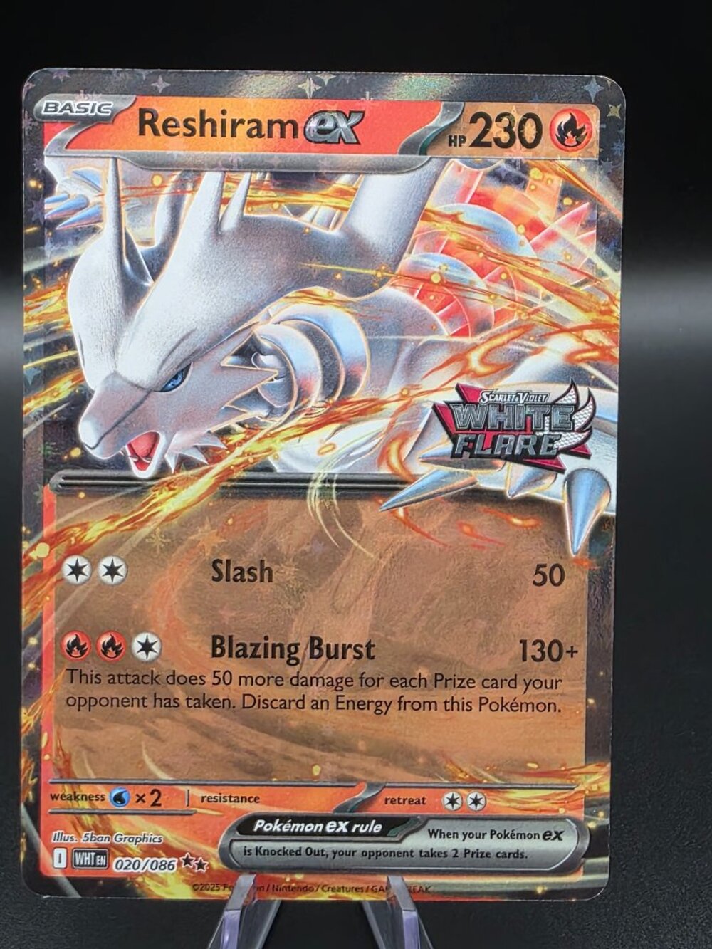 Reshiram ex (White Flare Stamped) 020/086 - Pokemon Card - NM